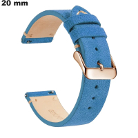 Affordable Vintage Blue Genuine Leather 20mm Watch Bracelet