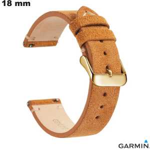 Venda de Pulseira de 18 mm para smartwatch Marrom Garmin em Couro verdadeiro