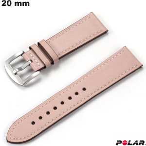 Echte Leren Armband Roze 20mm Polar: Gratis Verzending