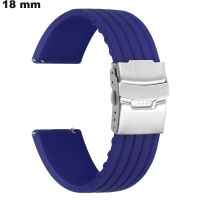 Blue Silicone Watch Strap 18 mm ● Free Shipping on Orders Over €20