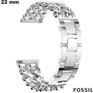 Bracciale in metallo Fossil 22mm argentato per smartwatch di qualità