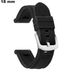 Pulsera de silicona de 18 mm negra para reloj - Gastos de envío 3,99€
