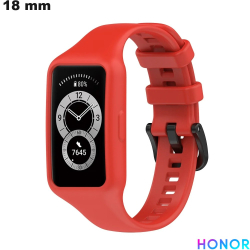 Bracelet 18 mm Honor Caoutchouc Rouge de smartwatch