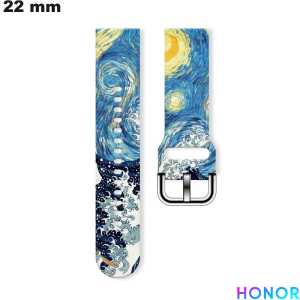 Bracelet Motif Van Gogh Honor montre 22 mm Caoutchouc pas cher
