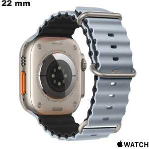 Buy Gray 22 mm Rubber Watch Strap for Apple Watch