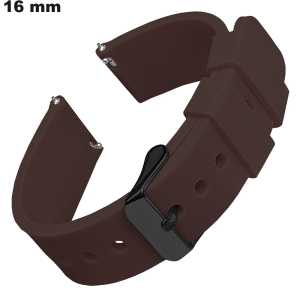 Armband Caoutchouc 16 mm Bruin voor horloge - Premium Kwaliteit