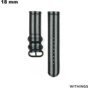Pulsera de tela negra Zulu smartwatch Withings 18 mm barata