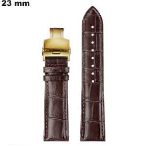 Bracelet Cuir véritable Marron de montre 23mm