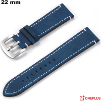 Genuine Leather OnePlus Blue Watch Strap 22mm Quality