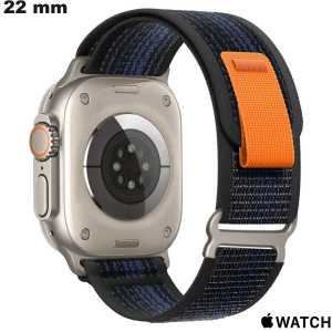 Bracelete 22mm Preto Voile Tecido Apple Watch para relógio de qualidade