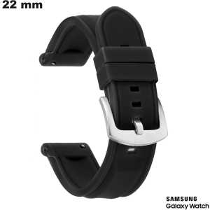 Uhrenarmband 22mm Gummi Schwarz Samsung ● Versand in 24h