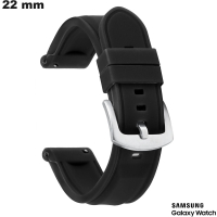 Bracelete de 22mm para relógio de Borracha Preta Samsung ● Envio em 24h