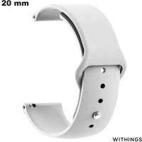 White 20mm Silicone Watch Bracelet Withings - Free Delivery