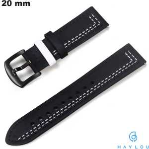 Sale Genuine Black Leather Bracelet Haylou Smartwatch