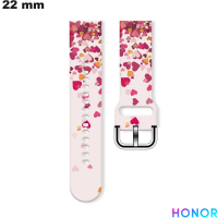 Koop Honor smartwatch armband Roze Hart Silicone 22 mm