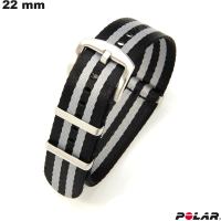 Buy 22mm Black Fabric Smartwatch Strap Polar