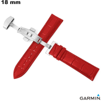 Verkoop Garmin Horlogeband Rood 18mm Echt Leer