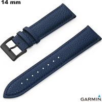 Elegante Blauwe Echte Leren Armband Garmin 14mm Goedkoop