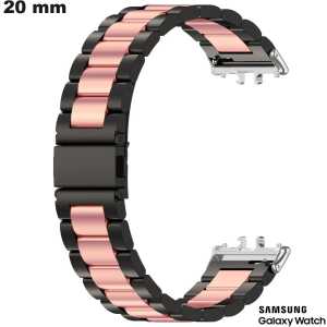 Armband aus rostfreiem Stahl Schwarz 20 mm für günstige Samsung-Uhren