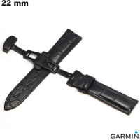 Vendita Bracciale Nero 22 mm per smartwatch in Vera Pelle Garmin