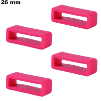 4 Passanten Roze Rubber Armband 26 mm: Premium Kwaliteit