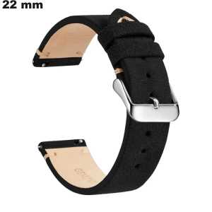 Vente Bracelet vintage Noir Cuir véritable de montre 22 mm