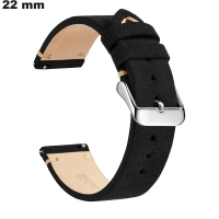 Venda de Pulseira Vintage Preta de Couro Verdadeiro para Relógio de 22 mm