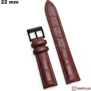 Vente Bracelet OnePlus Cuir véritable Marron 22mm de montre