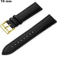 Bracelete para relógio Couro verdadeiro Preto 19mm / Envio Rápido