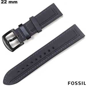 Vente Bracelet Noir 22 mm Cuir véritable pour montre Fossil