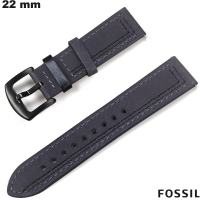 Sale Black 22 mm Genuine Leather Bracelet for Fossil Watch