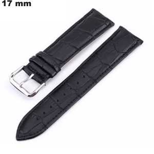 Buy Genuine Crocodile Leather 17mm Black Bracelet for Watch