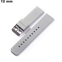 Bracelet léger Silicone Gris 12mm pour montre / Envoi en 24h