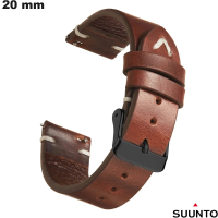 Pulsera Suunto de cuero auténtico para smartwatch marrón de 20 mm de calidad