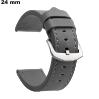 Kopen Verfijnde armband 24 mm Grijs Kunstleer voor horloge