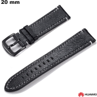 Bracelete Huawei 20mm Couro verdadeiro u relógio Preto de qualidade