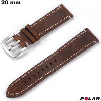 Polar Bracelet 20 mm Genuine Leather Brown ● Free Shipping