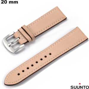 Koop Beige Suunto Horlogeband 20 mm Echte leer