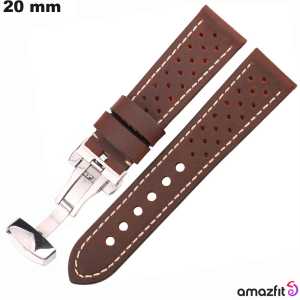Armband Marron Racing Echtes Leder Amazfit ● Premium Qualität