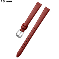 Bracelete de 10 mm em couro verdadeiro vermelho de qualidade para relógio f