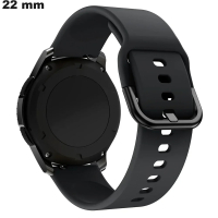 Buy Black 22mm Silicone Ergonomic Watch Strap