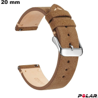 Pulseira de relógio 20 mm Café u Couro Polar | Frete Grátis