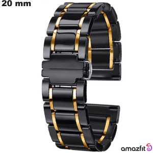 Armband 20 mm Zwart Amazfit Keramiek smartwatch van kwaliteit