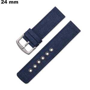 Uhrarmband 24mm Blau Stoff | Kostenloser Versand ab 20€