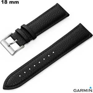 Zwarte Armband 18mm Echt Leer Garmin / Snelle Verzending
