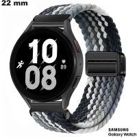 Armband Schwarz 22mm geflochten aus hochwertigem Nylon für Samsung Uhr