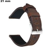 Armband Bruin 21mm Echt leer horloge ● Gratis verzending bij bestellingen vanaf 20€