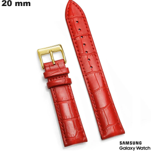 Armband Uhr Rot Echtleder Samsung 20 mm günstig