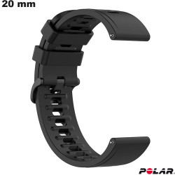 Bracelet montre Noir Caoutchouc Polar 20mm