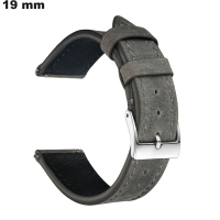 Armband für Uhr Echtes Leder 19 mm Grau: Schneller Versand
